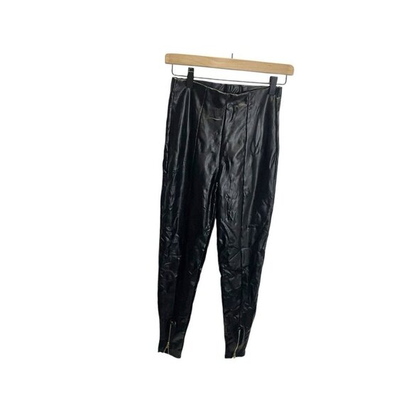 SHEIN Pants - SHEIN Womens Size S Faux Leather Pleather High Rise Black Pants Skinny Ankle